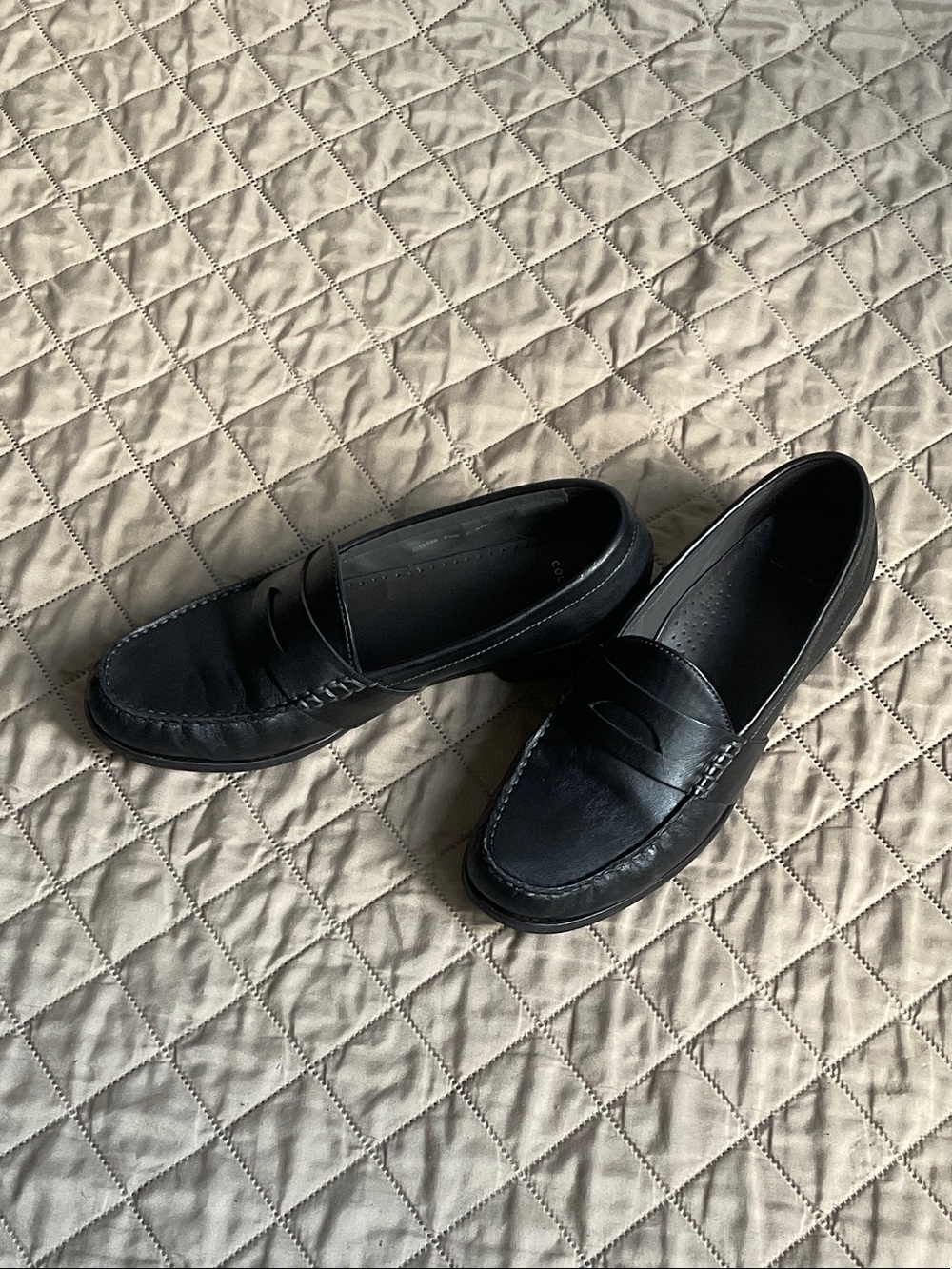 Cole Haan Black Leather Penny Loafers